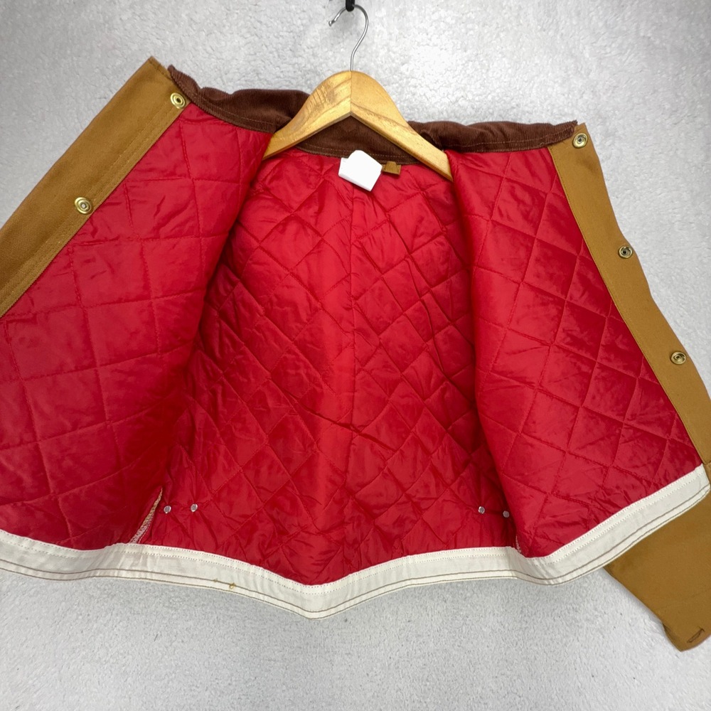 Carhartt Cropped Detroit Jacket Red Quilt Lined Mens Large 42 X01 BRN Brown NWT - Picture 3 of 16